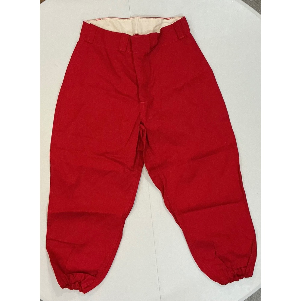 VTG 60S USA Made Wilson Baseball Pants Mens 30 Red Gabacloth 1968 Sample